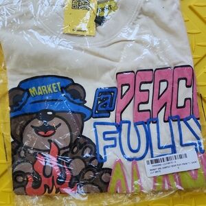 Market Bear Graphic Tee - White and Blue